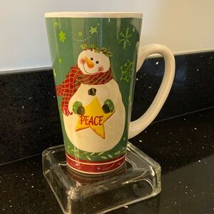 Snowman Joy Peace Coffee Tea Latte Mug Winter Christmas Holiday Festive